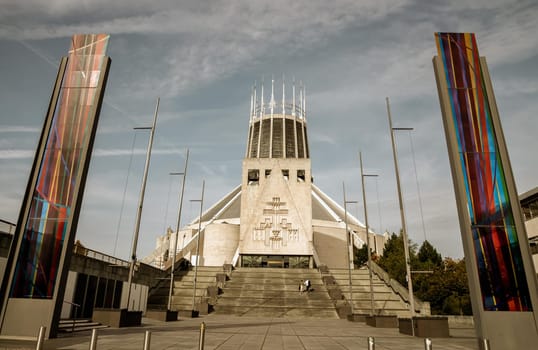 Beautiful architecture design of Liverpool metropolitan cathedral. 