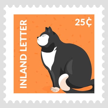 Inland letter, correspondence mark with kitten