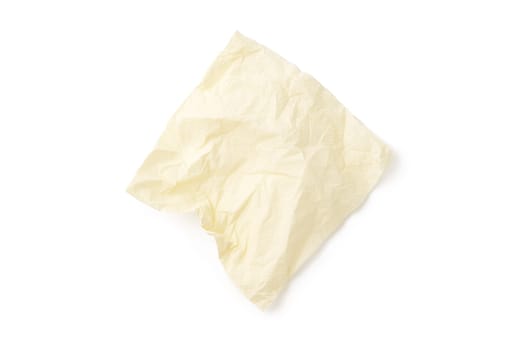 Crumpled paper napkin isolated on white background