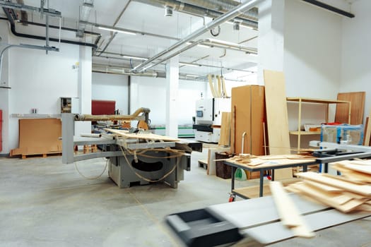Interior of large workshop of contemporary furniture factory