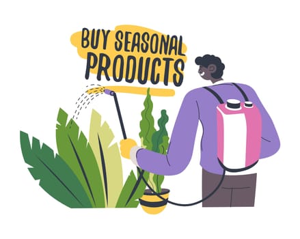 Buy seasonal products, gardening service banner