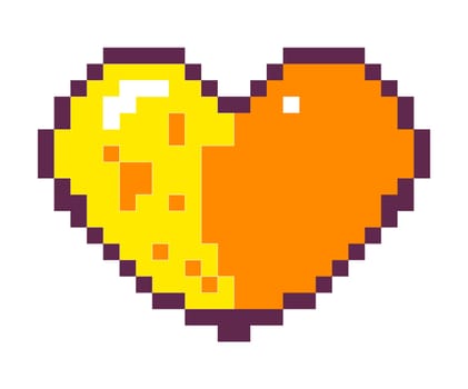 Pixelated heart, icon for game, lives or love