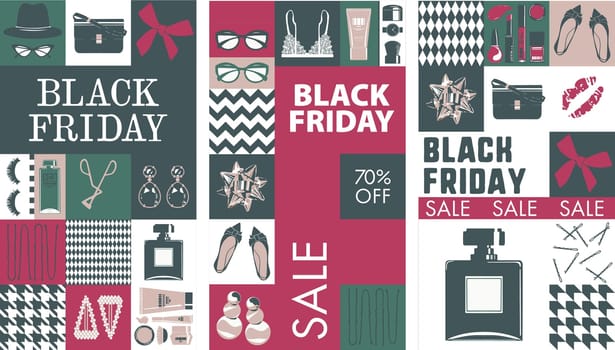 Sales and discounts for black Friday promo banner
