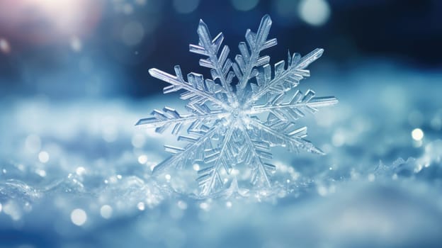 A snowflake is shown in the foreground, AI
