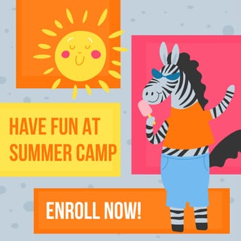 Have fun at summer camp, enroll now promo banner