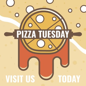 Pizza tuesday, visit us today, pizzeria shops
