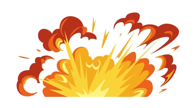 Burst of fire, explosions and flame blazing vector