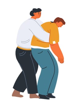 Help choking person, emergency assistance vector