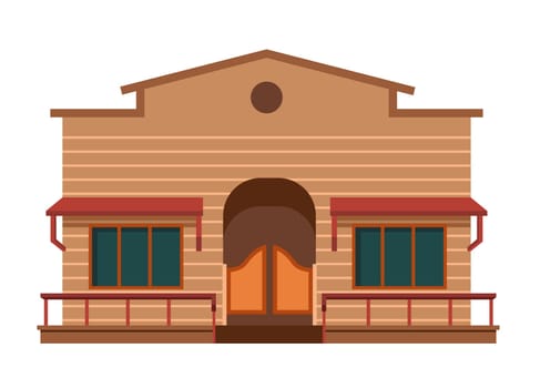 House built in wild west architecture style vector