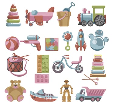 Children toys for boys and girls, puzzles and bear