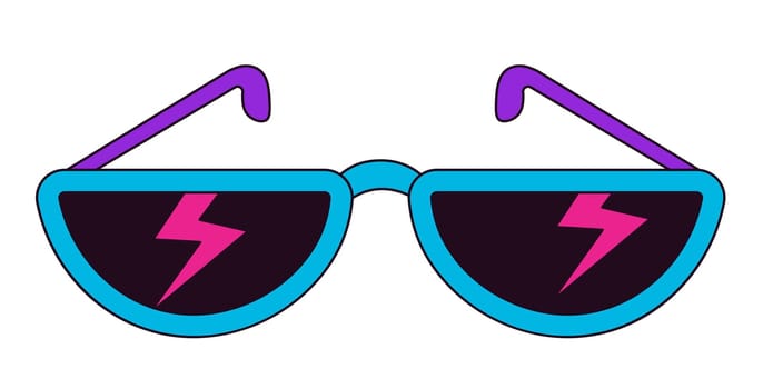 Grungy or vintage glasses with thunderbolts vector