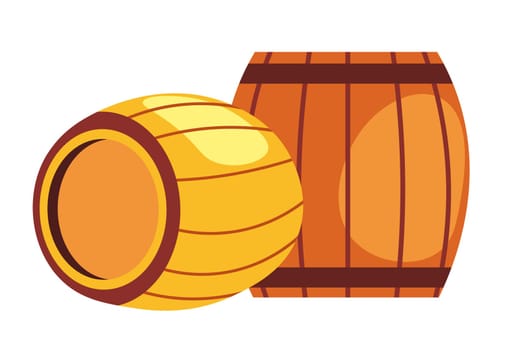 Wooden barrel for drinks, wine or rome vector