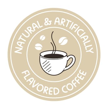 Natural and artificially flavored coffee, label