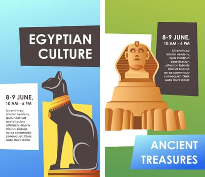 Egyptian culture and ancient treasures, banners