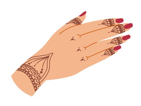 Hand with henna design, marriage symbol women