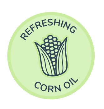 Refreshing corn oil, organic ingredients emblem