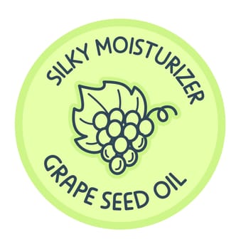 Grape seed oil, silky moisturizer for skin vector