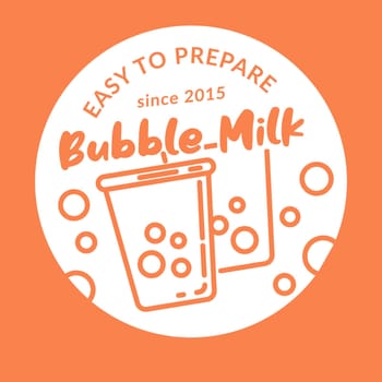Easy to prepare, bubble milk, logotype for product