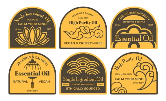Label set deisgn for essential aromatherapy oil