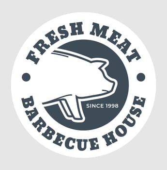 Fresh meat, barbeque house, label or logotype
