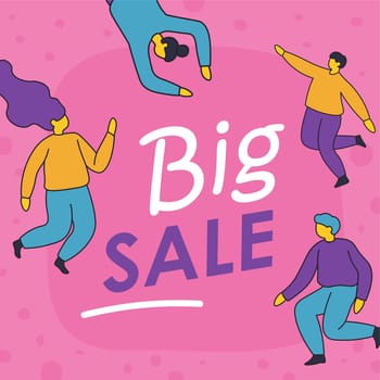 Big sale for shopping, clients and customer vector