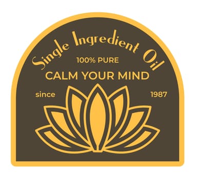 Single ingredient oil, calm your mind label logo