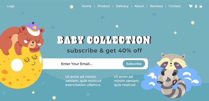 Baby collection, subscribe and get 40 percent off