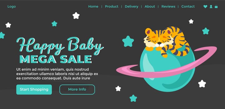 Happy baby, mega sale and discounts website page