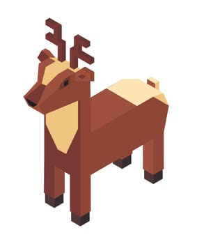 Deer figure or toy, cute plaything animal geometry