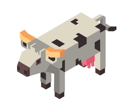 Animal figure or model, bull or cow vector icon