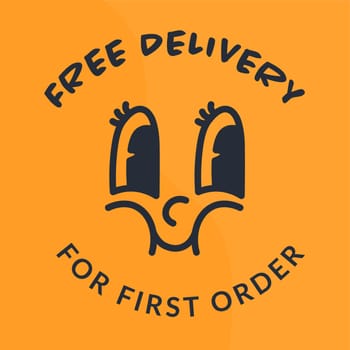 Free delivery for first order, promotional banner