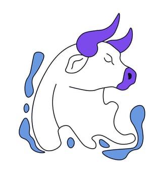 Zodiac sign, Taurus or Bull symbol, astrology