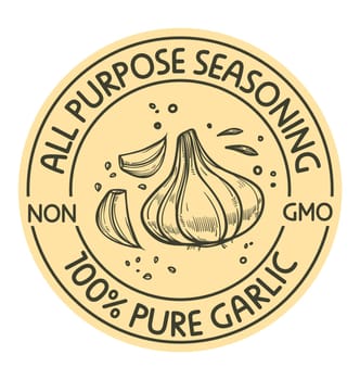 All purpose seasoning, non gmo pure garlic label