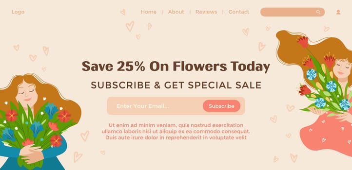 Save on flowers today, subscribe for discount web