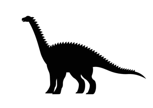 Diplodocus Dinosaur Silhouette Vector Isolated on White Background