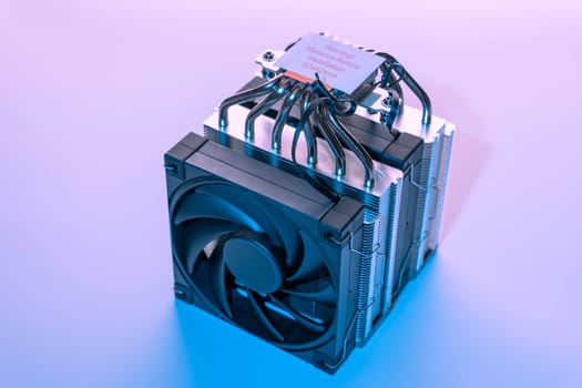 Computer fan. modern powerful cooler for cooling the CPU