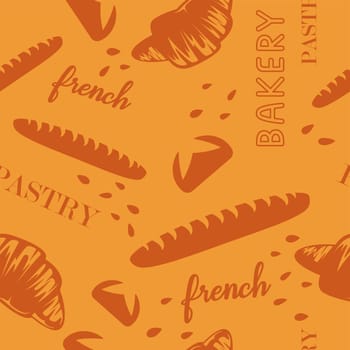 French pastry and bakery tasty products pattern