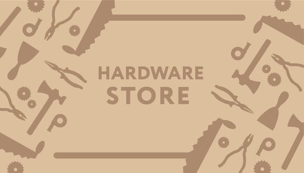 Hardware store, business card or banner design