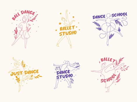 Sticker tag set for ballet studio identity
