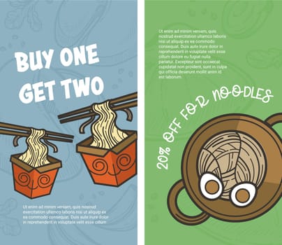 Buy one and get two, Asian food oriental dishes
