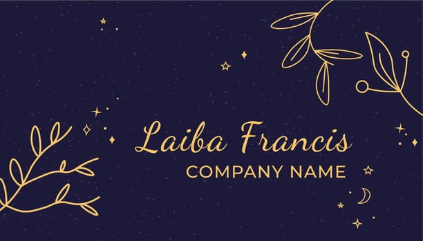 Business card with company name and flowers design
