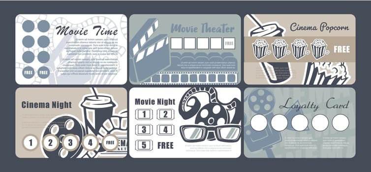 Loyalty card design set for movie theater offers