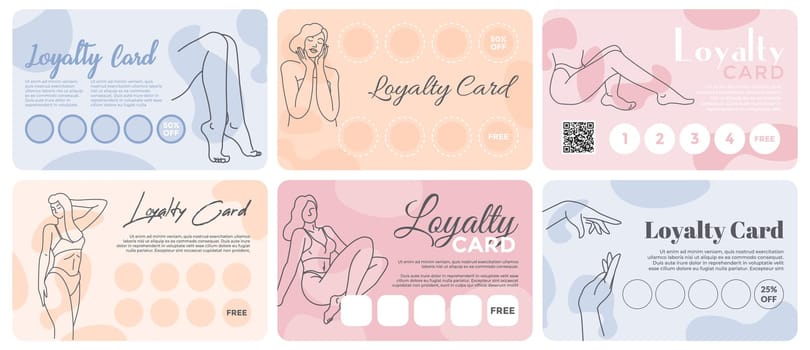 Marketing card design set for beauty salon service