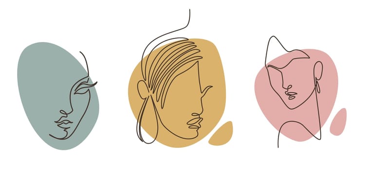 Minimalist women faces, drawing and portraits