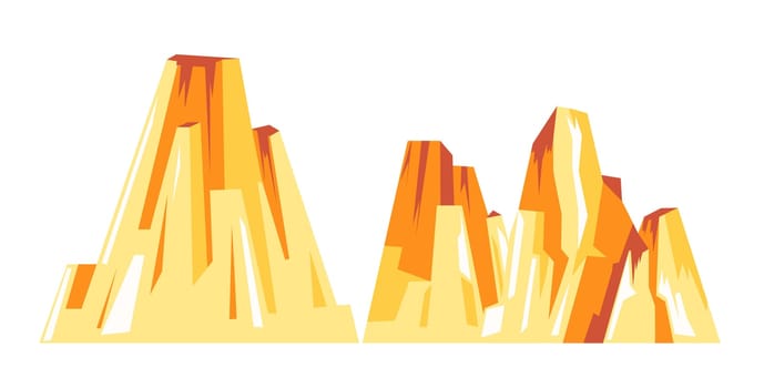 Mountains or volcano with high summit peak vector