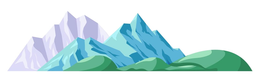 Mountains with high summits and elevations vector