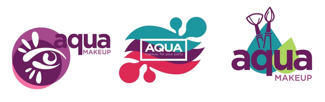 Aqua makeup, spa or beauty salon services vector