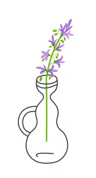 Blooming flower branch in minimalist vase vector