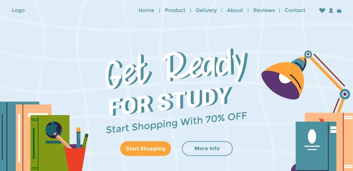 Get ready for study, start shopping today, vector