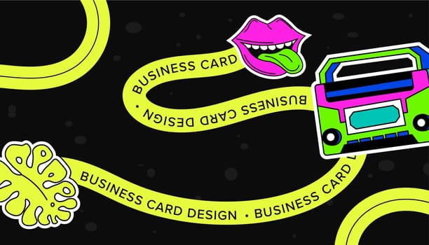 Business card design, old school or retro style